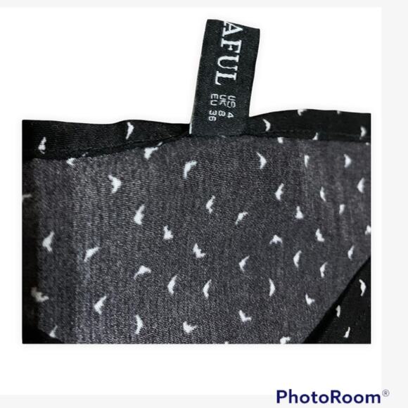 Zaful Black Printed Puff Sleeve Crop Top Size Small - Picture 5 of 8